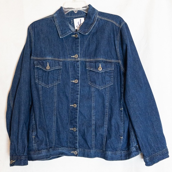 Highway Jeans Jackets & Blazers - Metal Button Front, Long Sleeved, Front Patch Pockets Plus Size Denim Jacket